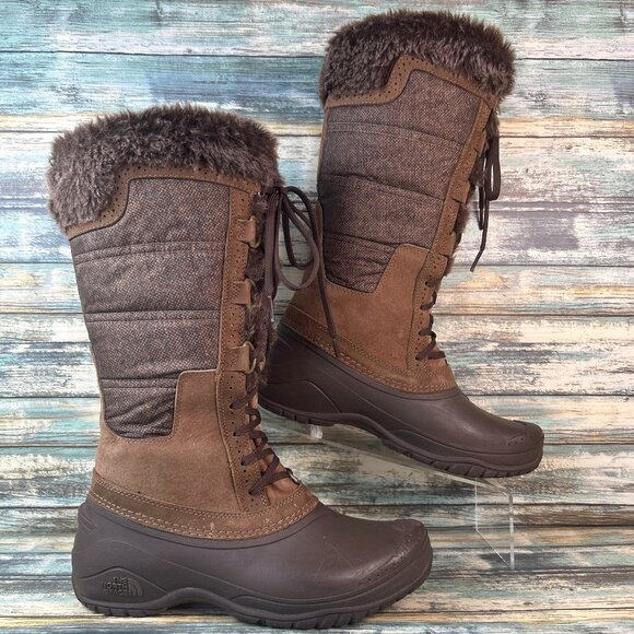 The North Face Womens Sz 8 Tall Winter Boot Waterproof Primaloft Snow Warm Rain - Picture 1 of 16